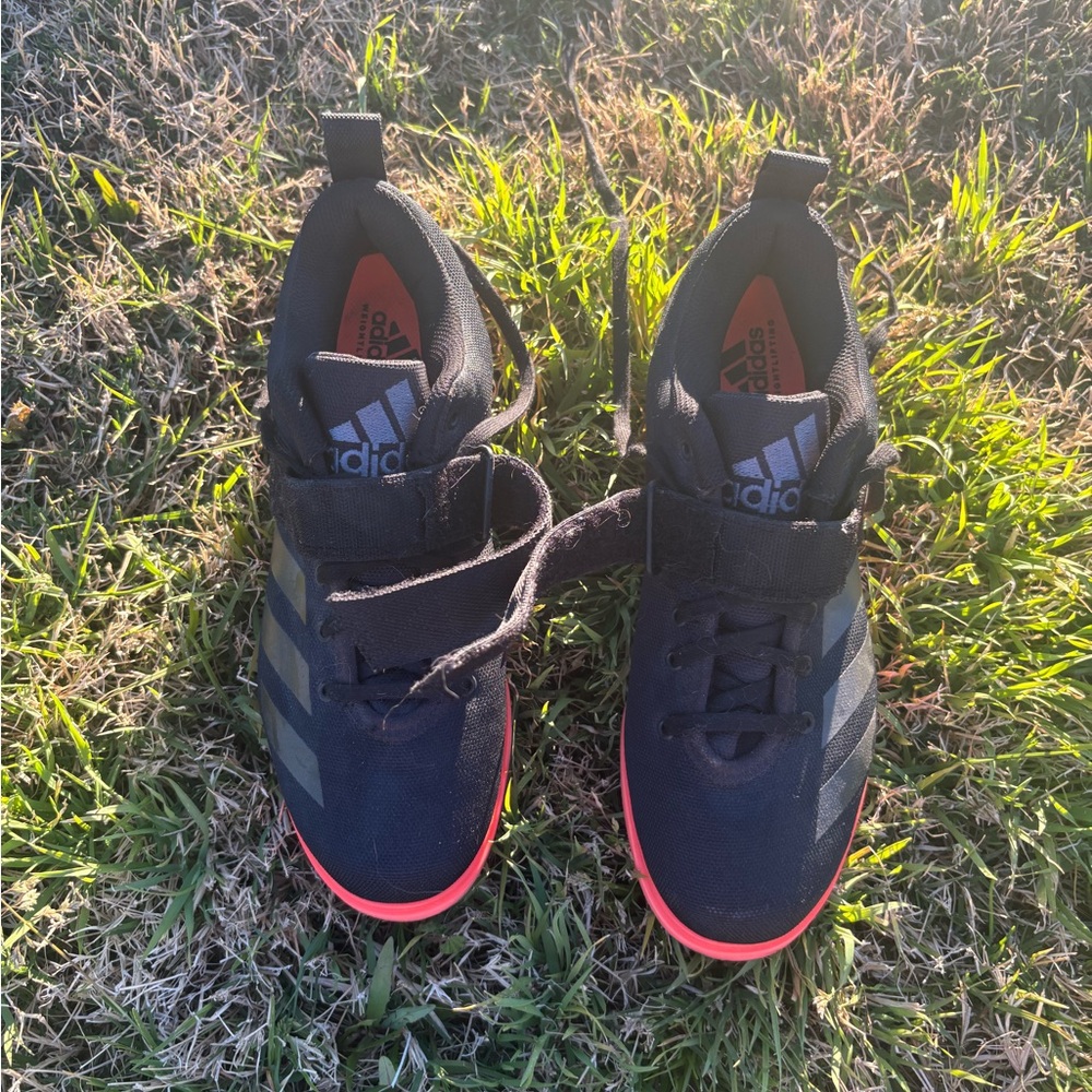 Adidas Weight Lifting Shoes, Black and Bright Orange, lightly used